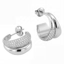 KILIAN KERNER unisex hoop earrings in stainless steel, view 4