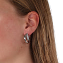 KILIAN KERNER unisex hoop earrings in stainless steel, view 3