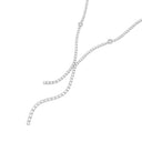 KILIAN KERNER Unisex Tenniskette in Edelstahl, Zirkonia weiß, Ansicht 4