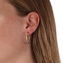 KILIAN KERNER unisex hoop earrings in stainless steel, gold IP plating, view 2