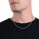 AMOR unisex necklace, rhodium-plated 925 sterling silver, view 2