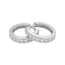 AMOR women's hoop earrings, rhodium-plated 925 sterling silver, view 4