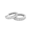 AMOR women's hoop earrings, rhodium-plated 925 sterling silver, view 5