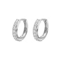 AMOR women's hoop earrings, rhodium-plated 925 sterling silver, view 6
