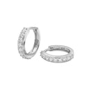 AMOR women's hoop earrings, rhodium-plated 925 sterling silver, main image