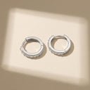 AMOR women's hoop earrings, rhodium-plated 925 sterling silver, view 8