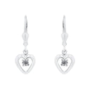 AMOR Ohrring (Ohrhänger) Damen, 925 Silber rhodiniert, Motiv Herz, Zirkonia weiß, Ansicht 3