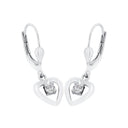 AMOR Ohrring (Ohrhänger) Damen, 925 Silber rhodiniert, Motiv Herz, Zirkonia weiß, Ansicht 4