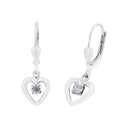 AMOR Ohrring (Ohrhänger) Damen, 925 Silber rhodiniert, Motiv Herz, Zirkonia weiß, Hauptbild