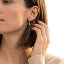 AMOR women's drop earrings, rhodium-plated 925 sterling silver, view 2