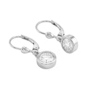 AMOR women's drop earrings, rhodium-plated 925 sterling silver, view 3