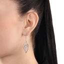 AMOR Ohrring (Ohrhänger) Damen, 925 Silber rhodiniert, Motiv Blatt, Ansicht 2