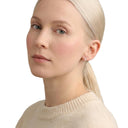 AMOR unisex hoop earrings, worn by model