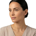AMOR Ohrring (Ohrstecker) Damen, 925 Silber rhodiniert, Zirkonia weiß, am Model