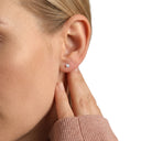 AMOR women's single stud earring, rhodium-plated 925 sterling silver, view 2