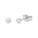 AMOR women's single stud earring, rhodium-plated 925 sterling silver, main image