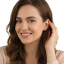 AMOR women's single stud earring, rhodium-plated 925 sterling silver, worn by model