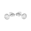 AMOR women's stud earrings, rhodium-plated 925 sterling silver, view 3