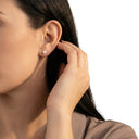 AMOR women's stud earrings, rhodium-plated 925 sterling silver, view 2