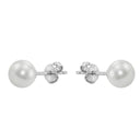 AMOR women's stud earrings, rhodium-plated 925 sterling silver, view 5