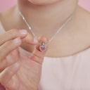 PRINZESSIN LILLIFEE girls' necklace, rhodium-plated 925 sterling silver, worn by model