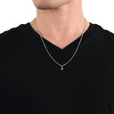 AMOR unisex pendant, rhodium-plated 925 sterling silver, letter A, view 4