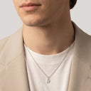 AMOR unisex pendant, rhodium-plated 925 sterling silver, letter B, view 11