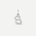 AMOR unisex pendant, rhodium-plated 925 sterling silver, letter B, back
