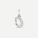 AMOR unisex pendant, rhodium-plated 925 sterling silver, letter C, back