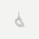 AMOR unisex pendant, rhodium-plated 925 sterling silver, letter D, back