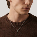 AMOR unisex pendant, rhodium-plated 925 sterling silver, letter E, view 26