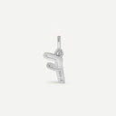 AMOR unisex pendant, rhodium-plated 925 sterling silver, letter F, back