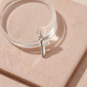AMOR unisex pendant, rhodium-plated 925 sterling silver, letter F, view 32