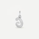 AMOR unisex pendant, rhodium-plated 925 sterling silver, letter G, back