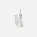 AMOR unisex pendant, rhodium-plated 925 sterling silver, letter H, back