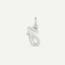 AMOR unisex pendant, rhodium-plated 925 sterling silver, letter J, back