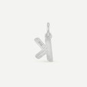 AMOR unisex pendant, rhodium-plated 925 sterling silver, letter K, back