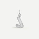 AMOR unisex pendant, rhodium-plated 925 sterling silver, letter L, back