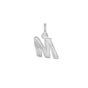 AMOR unisex pendant, rhodium-plated 925 sterling silver, letter M, view 67