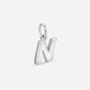 AMOR unisex pendant, rhodium-plated 925 sterling silver, letter N, main image