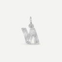 AMOR unisex pendant, rhodium-plated 925 sterling silver, letter N, back