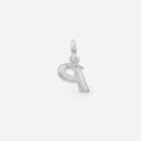 AMOR unisex pendant, rhodium-plated 925 sterling silver, letter P, back