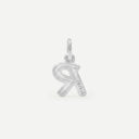 AMOR unisex pendant, rhodium-plated 925 sterling silver, letter R, back