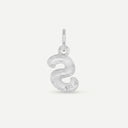 AMOR unisex pendant, rhodium-plated 925 sterling silver, letter S, back