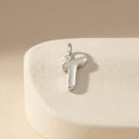 AMOR unisex pendant, rhodium-plated 925 sterling silver, letter T, view 89