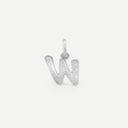 AMOR unisex pendant, rhodium-plated 925 sterling silver, letter W, back