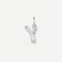 AMOR unisex pendant, rhodium-plated 925 sterling silver, letter Y, back