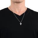 AMOR Anhänger (Halskette) Unisex, 925 Silber rhodiniert, Motiv Kreuz, am Model