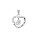 AMOR Anhänger (Halskette) Damen, 925 Silber rhodiniert, Motiv Herz, Zirkonia weiß, Rückseite