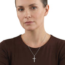 AMOR unisex necklace, rhodium-plated 925 sterling silver, worn by model